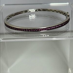 NWOT NYC 11 Modern Design Sterling Silver Rhodonite Garnet Gemstone Bracelet